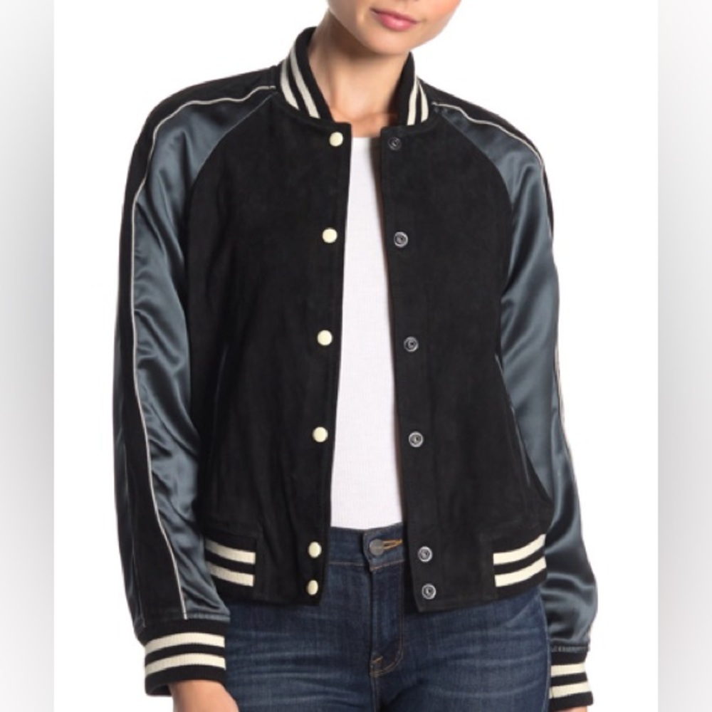 ⬇️AllSaints Women’s Epton Suede Bomber 🌺 - Picture 2 of 16